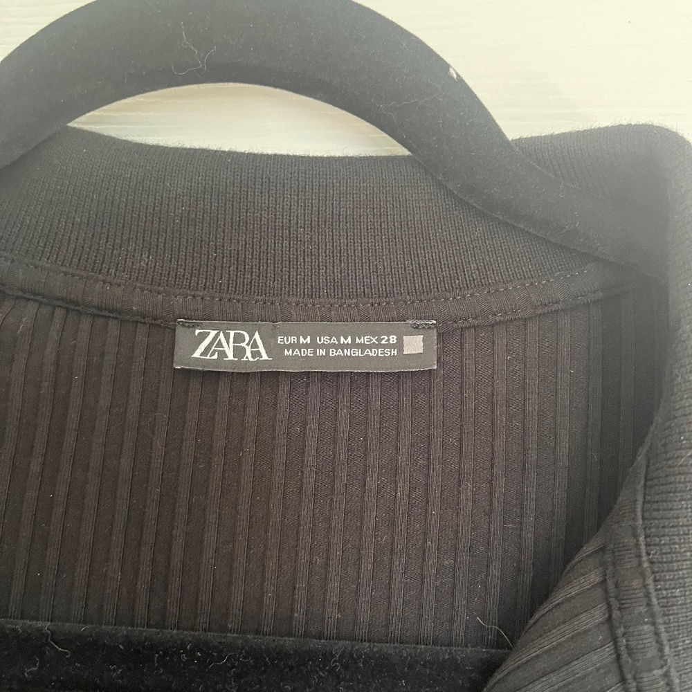 Zara Black Long Sleeve Bodysuit